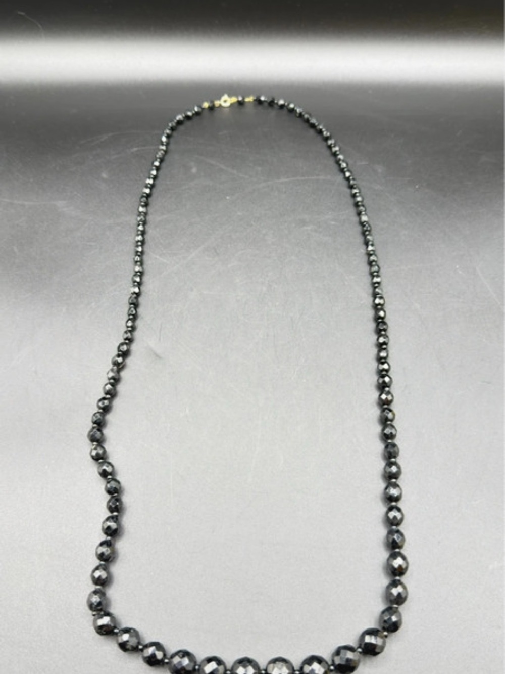 Elegant Black Faceted Bead Necklace - Unbranded